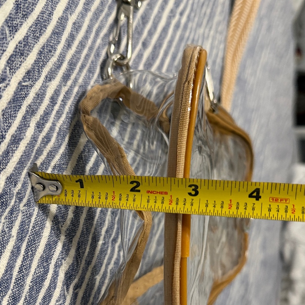 Clear Crossbody Bag with Brown Strap - Picture 2 of 4